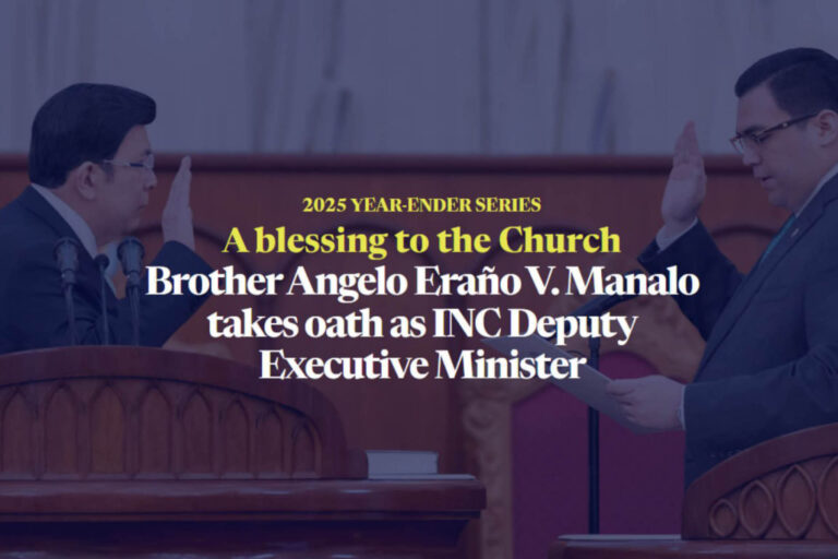 A blessing to the Church<br>Brother Angelo Eraño V. Manalo takes oath as INC Deputy Executive Minister
